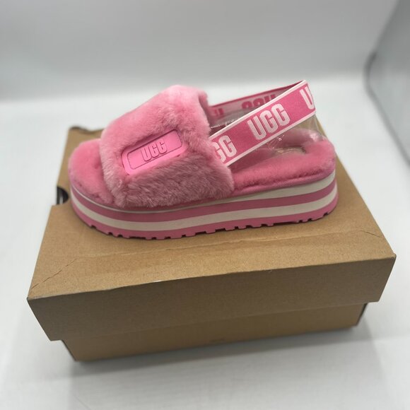 NWT UGG Disco Stripe Slide Slipper Pink Rose Women's US sizes 8 Brand NEW!!! - Picture 4 of 8